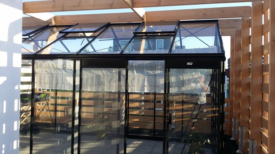 Dakterras R307H XL 15.88 m2 Retro zwart ral 9005 Afmeting: 3.06m x 5.19m