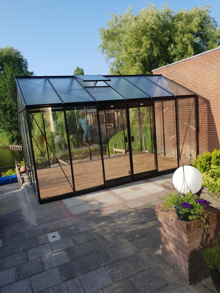 ACD prestige tuinkas R306XH 13.62m2 met dubbele zijdeur en houtenvloer